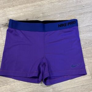 Nike Pro Blue and Purple Compression Shorts